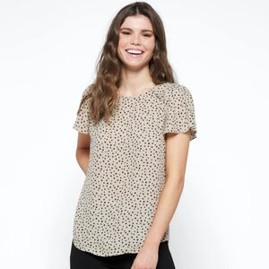 Dondria Mixed Material Flutter Sleeve Blouse